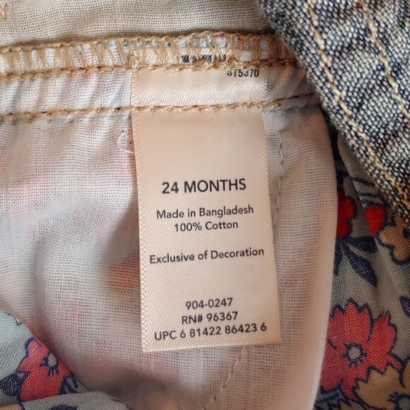 Oshkosh B'gosh cotton classic Vestbak w/ deep eyelet ruffle & pockets 24 months - Picture 10 of 10